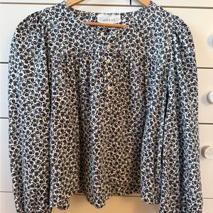The Great Duet Shirt Medium | Mulberry Print | Balloon Sleeves | Excellent